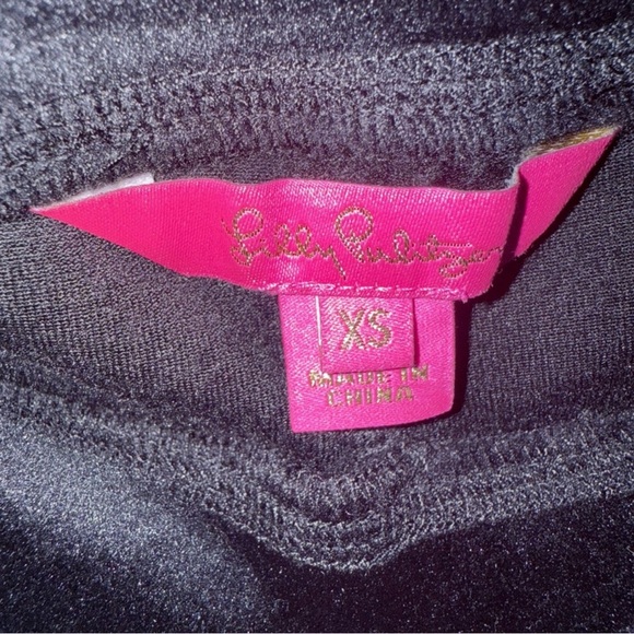 Lilly Pulitzer Jayla Velour Ruffle Zip Jacket & Pants Set Black NWT S/XS - Picture 7 of 7